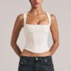 Vivee Modal Square-Neck Top in Ivory