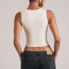 Vivee Modal Square-Neck Top in Ivory