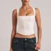 Vivee Modal Square-Neck Top in Ivory