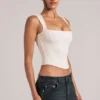 Vivee Modal Square-Neck Top in Ivory