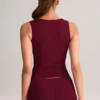 Vivee Modal Square-Neck Top in Wine