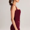 Vivee Modal Square-Neck Top in Wine