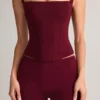 Vivee Modal Square-Neck Top in Wine