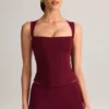 Vivee Modal Square-Neck Top in Wine