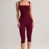 Vivee Modal Square-Neck Top in Wine