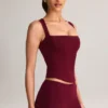 Vivee Modal Square-Neck Top in Wine