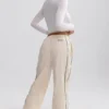 Water-Repellent Wide-Leg Track Pants in Marble