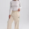 Water-Repellent Wide-Leg Track Pants in Marble
