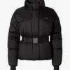 Waterproof Belted Oversized Ski Jacket in Black