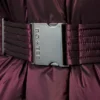 Waterproof Belted Oversized Ski Jacket in Burgundy