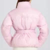 Waterproof Belted Oversized Ski Jacket in Powder Pink