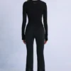 Waterproof Belted Ski Salopettes in Black