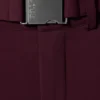 Waterproof Belted Ski Salopettes in Burgundy