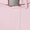 Waterproof Belted Ski Salopettes in Powder Pink