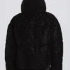 Waterproof Cropped Oversized Ski Jacket in Black Leopard