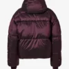Waterproof Cropped Oversized Ski Jacket in Burgundy