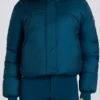 Waterproof Faux-Fur Hood Cropped Ski Jacket in Teal
