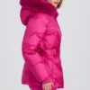 Waterproof Faux-Fur Hood Ski Jacket in Magenta Pink