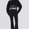 Waterproof High-Rise Salopettes with Suspenders in Black