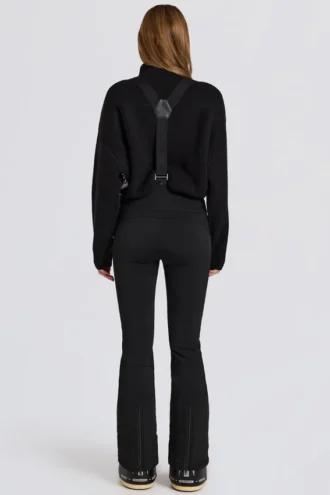 Waterproof High-Rise Salopettes with Suspenders in Black