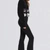 Waterproof High-Rise Salopettes with Suspenders in Black