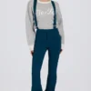 Waterproof High-Rise Salopettes with Suspenders in Teal