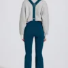 Waterproof High-Rise Salopettes with Suspenders in Teal