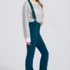 Waterproof High-Rise Salopettes with Suspenders in Teal