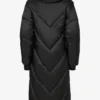 Waterproof Hooded Long Parka Coat in Black