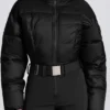 Waterproof Padded Belted Ski Suit in Black