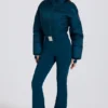 Waterproof Padded Belted Ski Suit in Teal