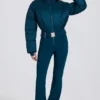 Waterproof Padded Belted Ski Suit in Teal