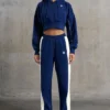 Wide Leg Sweatpants in Navy