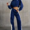 Wide Leg Sweatpants in Navy