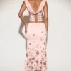 Winika Embellished Mid-Rise Hanky-Hem Midaxi Skirt in Pink