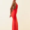 Xenia Halterneck Cut-Out Maxi Dress in Scarlet
