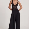 Zafira Soft Jersey Mid-Rise Wide-Leg Trousers in Black