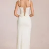 Zalia Lace Corset Maxi Dress in Ivory
