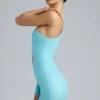 Zanab Metallic Cut-Out One-Shoulder Mini Dress in Ice Blue