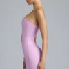 Zanab Metallic Cut-Out One-Shoulder Mini Dress in Violet Pink