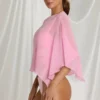 Zarayah Sheer Poncho in Candyfloss Pink