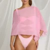 Zarayah Sheer Poncho in Candyfloss Pink