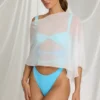 Zarayah Sheer Poncho in White