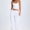 Zaria Belted Cut-Out Wide-Leg Trousers in White