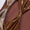 Zarza Panelled Cut-out Swimsuit in Bronze Gold