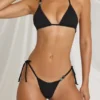 Zayana Triangle Bikini Top  in Black