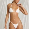 Zayana Triangle Bikini Top  in White