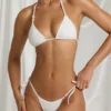 Zayana Triangle Bikini Top  in White
