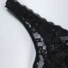 Zayla Sheer Lace Scalloped Plunge-Neck Bodysuit in Black