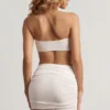 Zephyr Textured Jersey Asymmetric Mini Dress in White